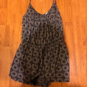 Blue Elastic Waist Romper